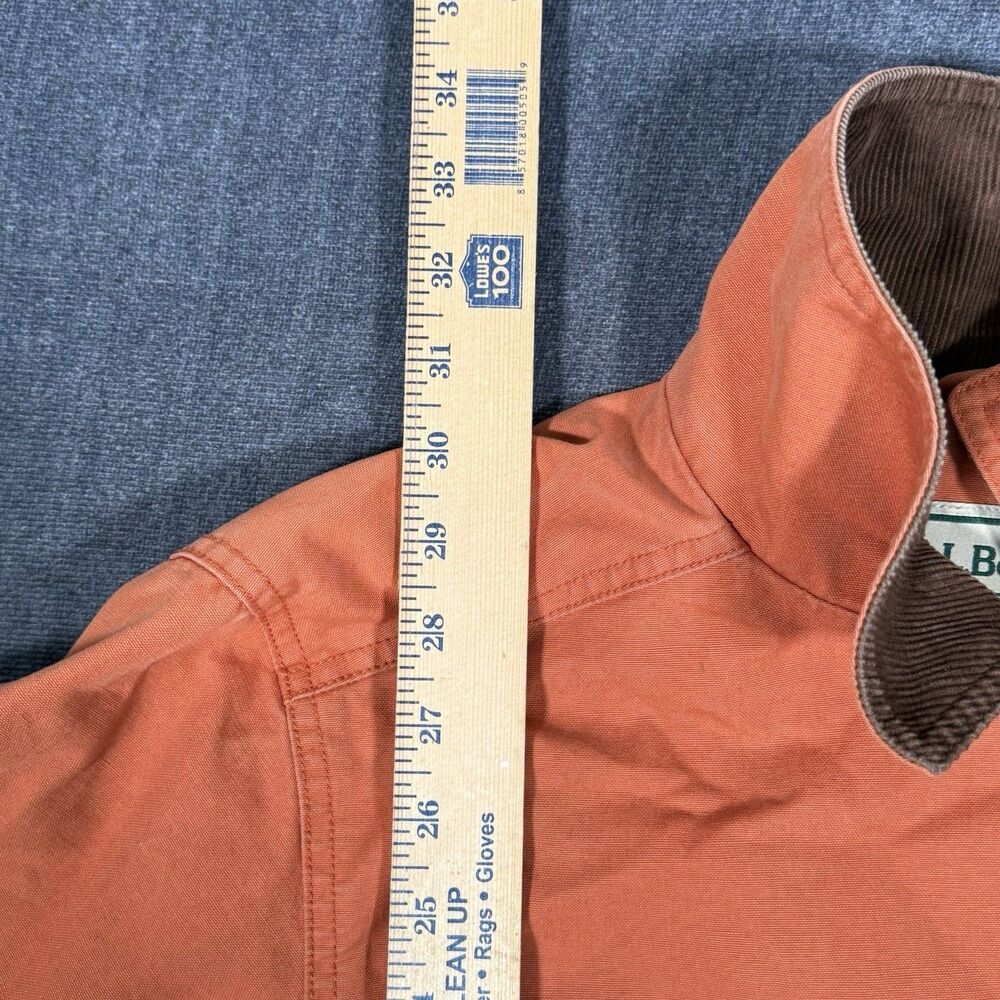 LL Bean Vintage Barn Chore Coat Canvas Field Jacket Womens Large Orange - Picture 8 of 12